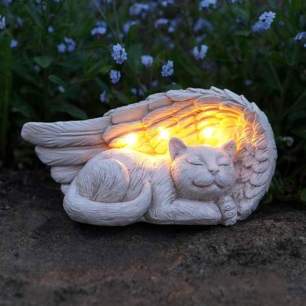 iHeartCats Forever My Guardian Angel Cat Memorial Garden Solar